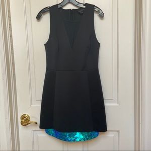 Sachin + Babi Black Dress with Blue Sequin Detail